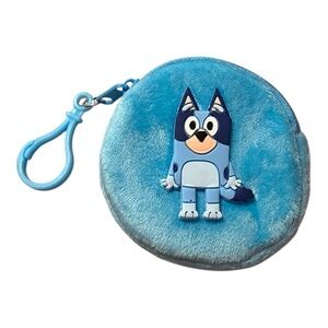 Bluey Blue Plush Coin Purse With Keychain